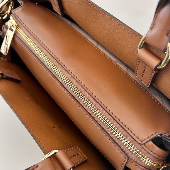 Michael Kors Purse & Wallet Reed Large Logo Belted Satchel Brown MK - Picture 6 of 12